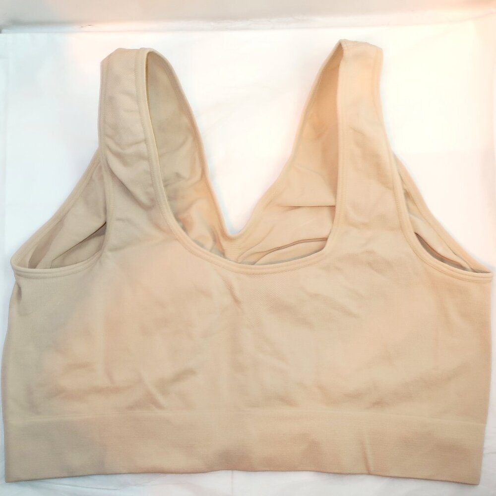 2 NEW 4X HANES JMS BRA Pure Comfort Seamless Bralette Just My Size # 1263 Nude - Picture 3 of 4